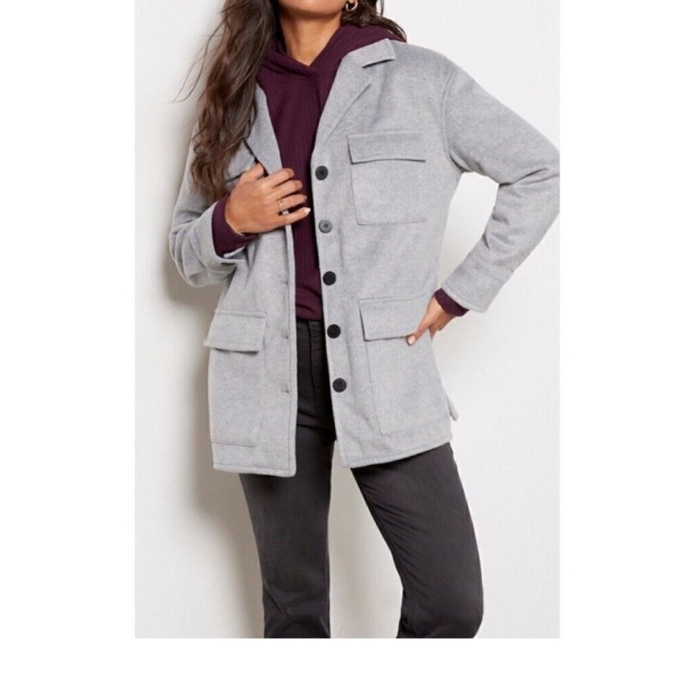 Sanctuary Fisher Car Coat Gray Womens X-Small Evereve Jacket New with Tags